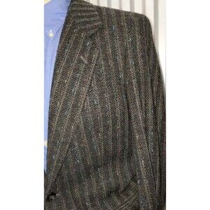Vintage 38R Atomic colorful Fleck Gray Wool Tweed HAIRY Blazer Jacket Sport COAT